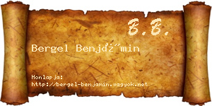 Bergel Benjámin névjegykártya